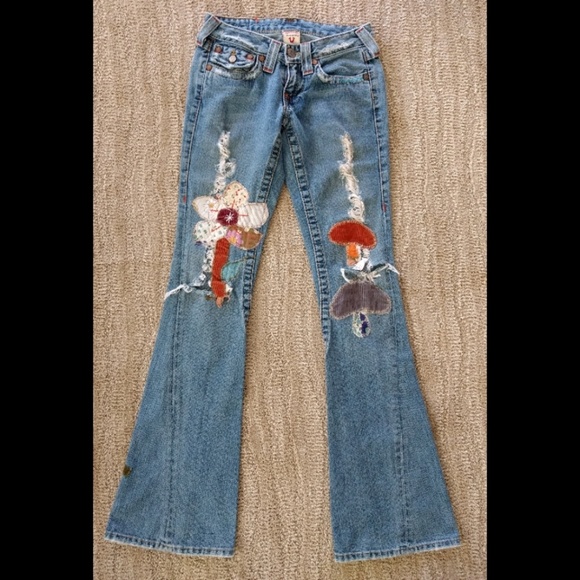 true religion jeans with patches